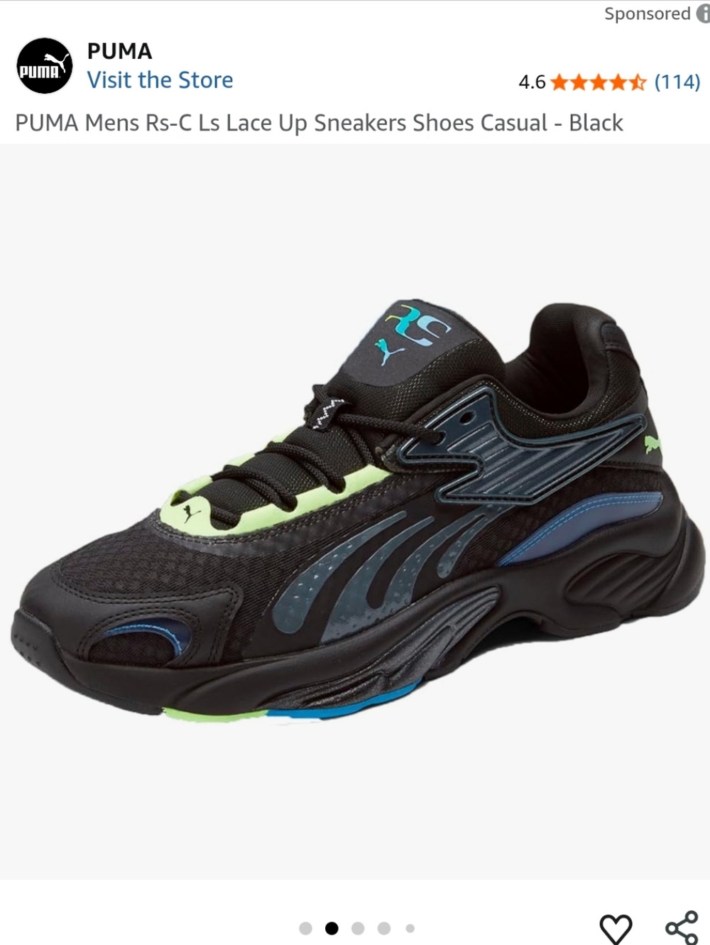 Puma RS-C LS Lace up Sneakers- 8